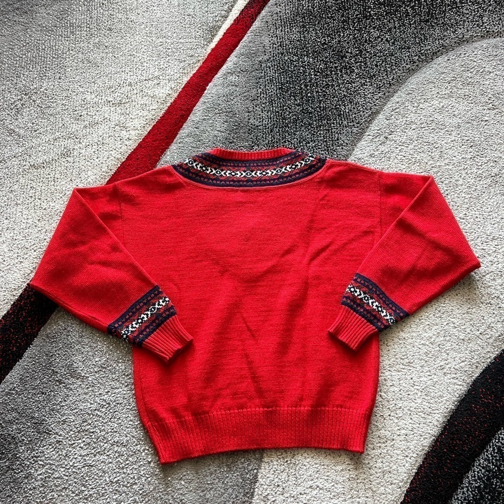 Pendleton Virgin Wool V Neck Red Sweater - Picture 4 of 4